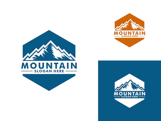 Plantilla de vector de diseño de logotipo de montaña