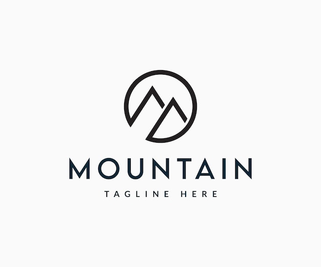 Plantilla de vector de diseño de logotipo de montaña