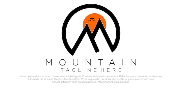 Plantilla de vector de diseño de logotipo de montañas