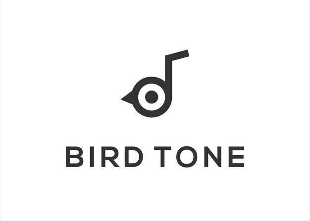 Plantilla de vector de diseño de logotipo de música de tono de pájaro