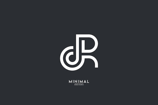 Plantilla de vector de diseño de logotipo de negocio de estilo simple de carta DR RD abstracto