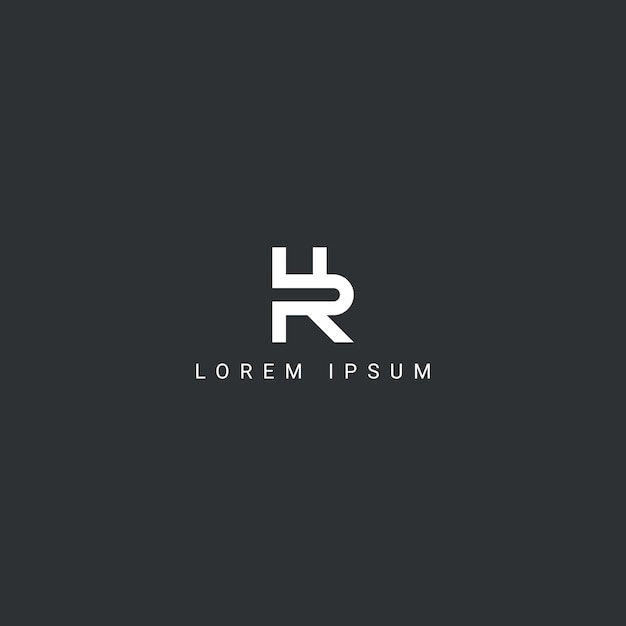 Plantilla de vector de diseño de logotipo de negocio de estilo simple de letra HR RH abstracto