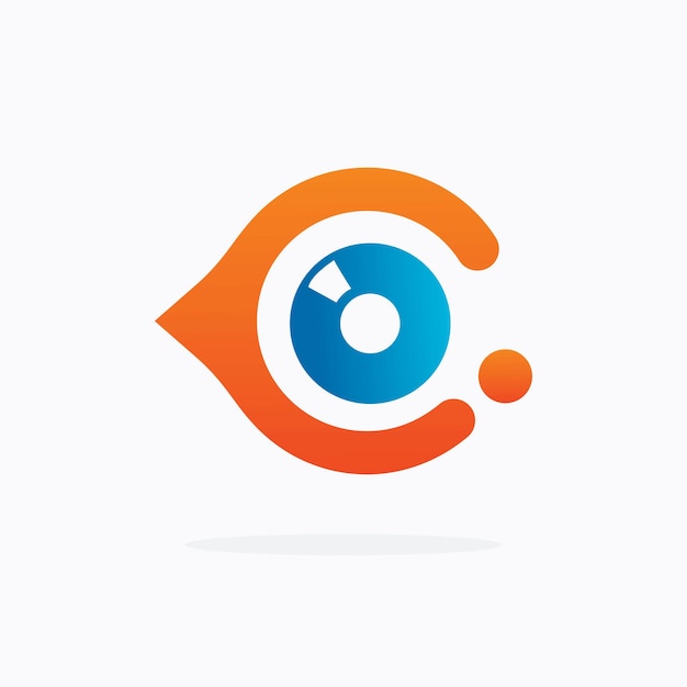 Plantilla de vector de diseño de logotipo de ojo. Icono de medios coloridos. Idea del concepto de visión.