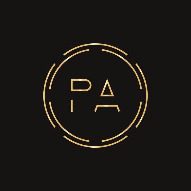 Plantilla de vector de diseño de logotipo PA de letra inicial Diseño de logotipo de carta PA