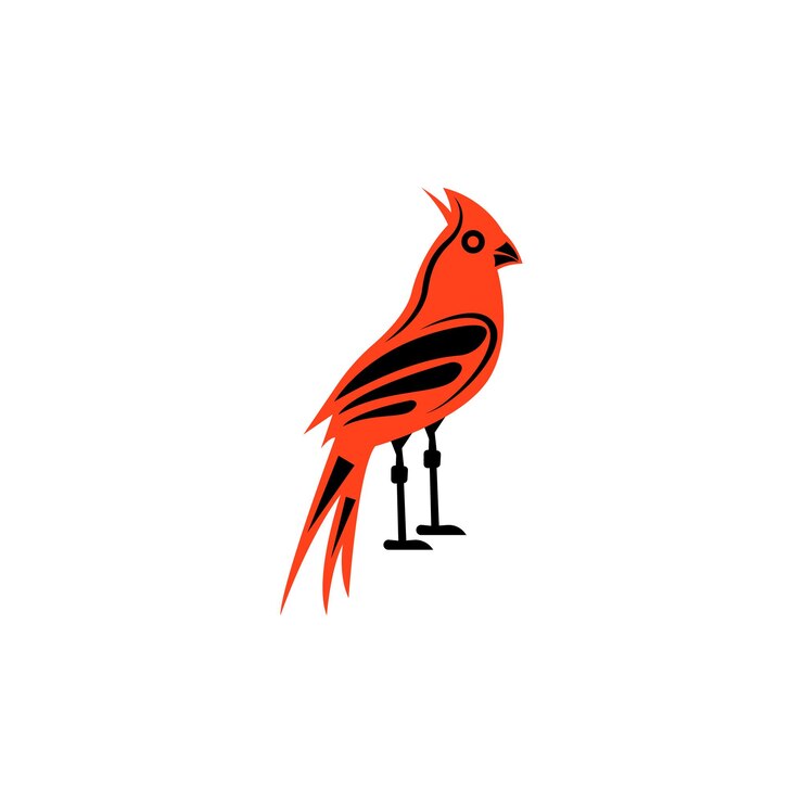 plantilla de vector de diseño de logotipo de pájaro cardenal