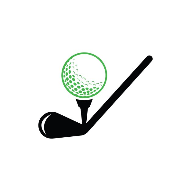 Plantilla de vector de diseño de logotipo de palo de golf. Diseños de logotipos de golf. Diseño de logotipo de silueta de deporte de golf.