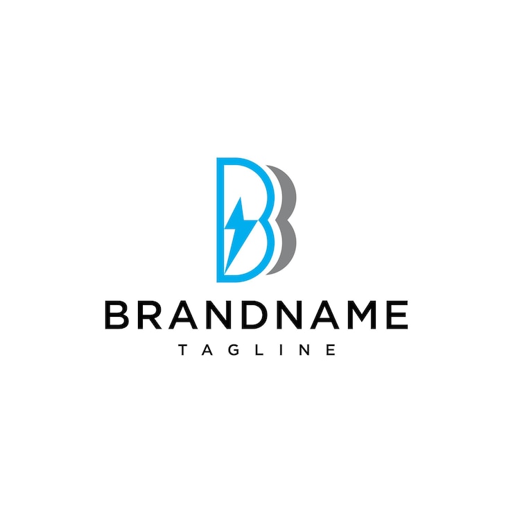 Vector plantilla de vector de diseño de logotipo de perno de letra b