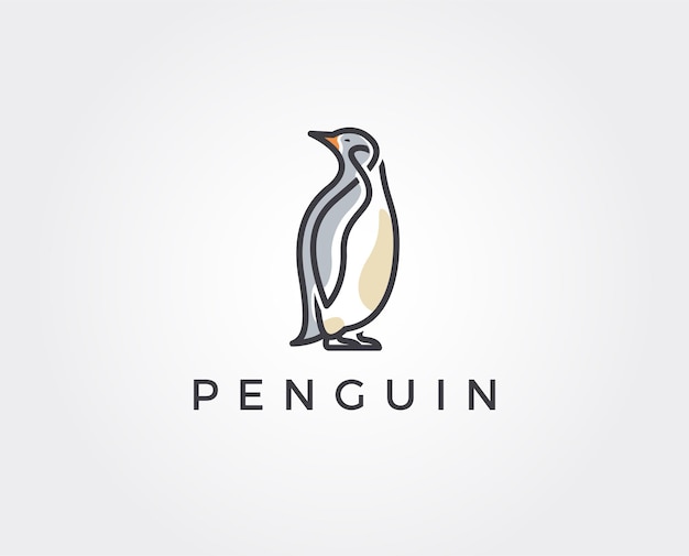 Vector plantilla de vector de diseño de logotipo de pingüino