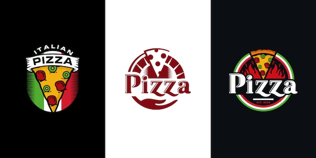 Plantilla de vector de diseño de logotipo de pizza