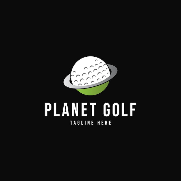 Plantilla de vector de diseño de logotipo de planeta golf