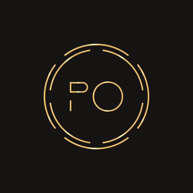 Plantilla de vector de diseño de logotipo PO de letra inicial Diseño de logotipo de carta PO