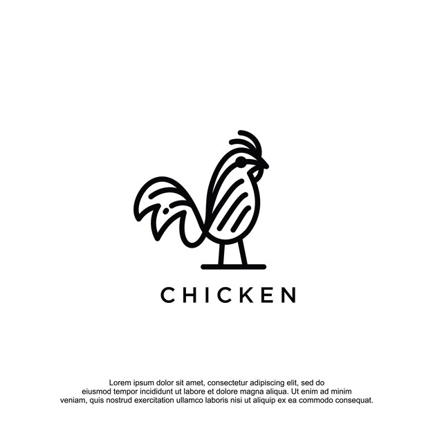 Plantilla de vector de diseño de logotipo de pollo