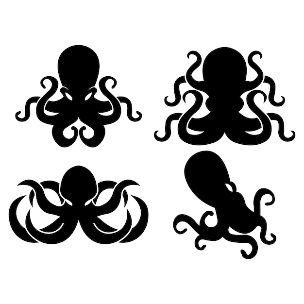 Plantilla de vector de diseño de logotipo de pulpo Icono de concepto de símbolo