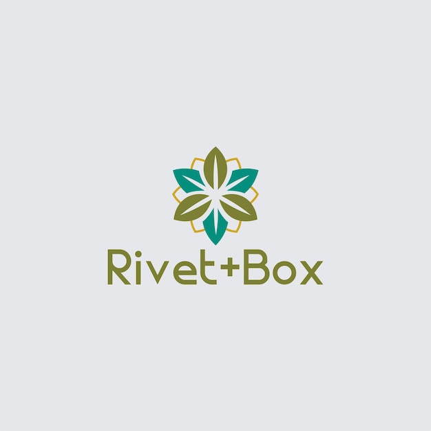 Plantilla de vector de diseño de logotipo de remache más caja