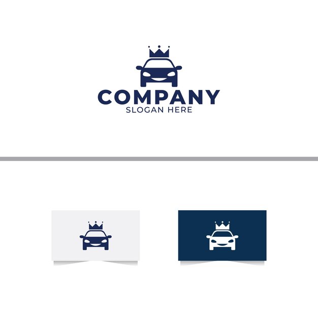 Plantilla de vector de diseño de logotipo de rey de coche