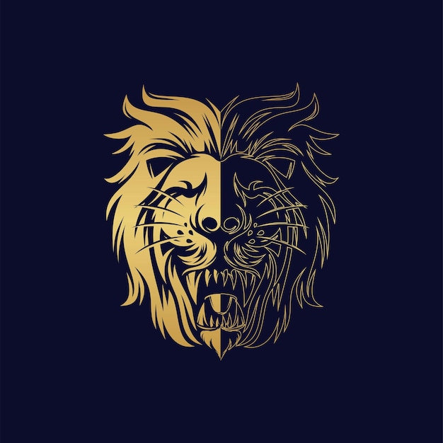 Vector plantilla de vector de diseño de logotipo de rey león