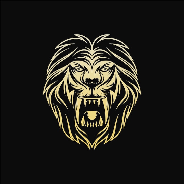 Plantilla de vector de diseño de logotipo de rey león