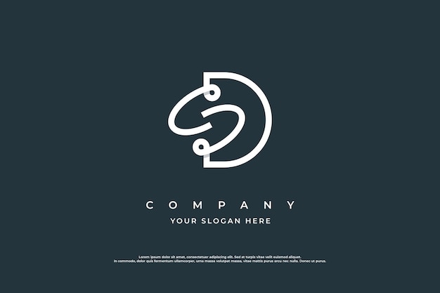 Plantilla de vector de diseño de logotipo SD de letra inicial