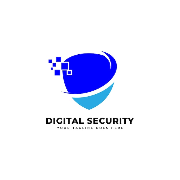 Plantilla de vector de diseño de logotipo de seguridad en línea de cyber internet