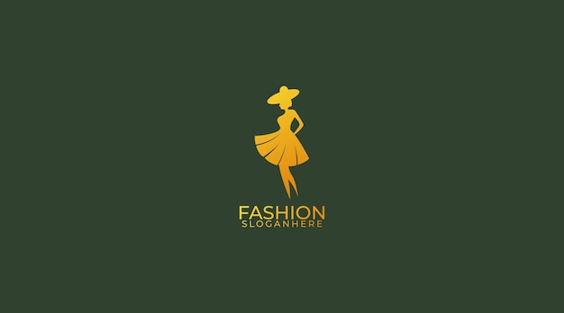 Plantilla de vector de diseño de logotipo de silueta de mujer elegante Glamour de lujo de moda
