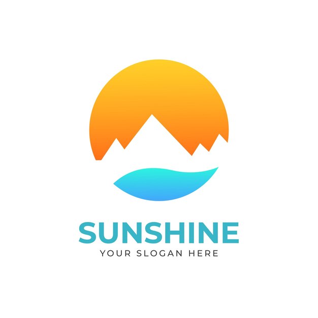 Plantilla de vector de diseño de logotipo de sol