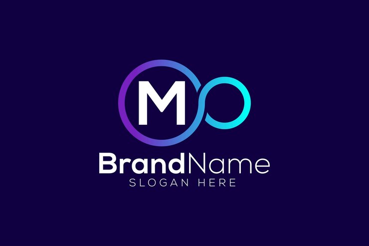 Vector plantilla de vector de diseño de logotipo de tecnología infinita colorida de moda y profesional de letra m o mo
