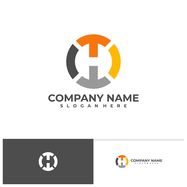 Plantilla de vector de diseño de logotipo TH inicial Conceptos creativos de diseño de logotipo TH