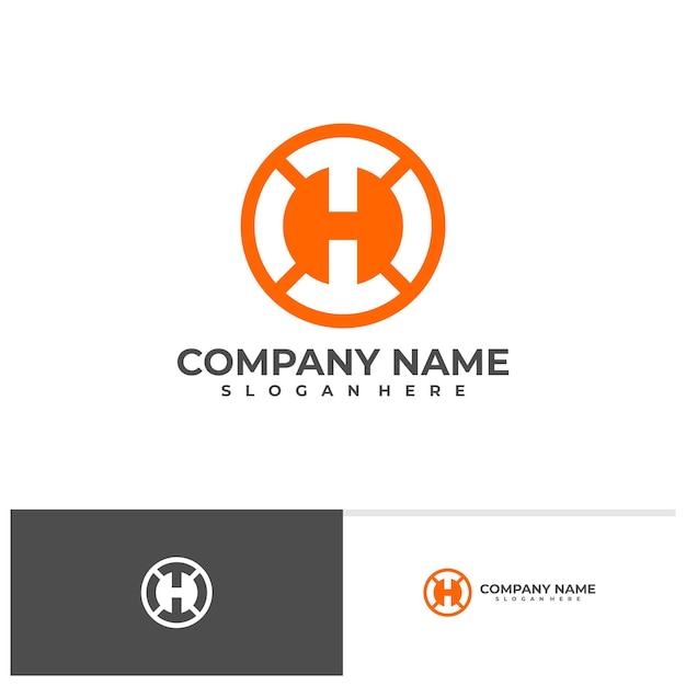 Plantilla de vector de diseño de logotipo TH inicial Conceptos creativos de diseño de logotipo TH