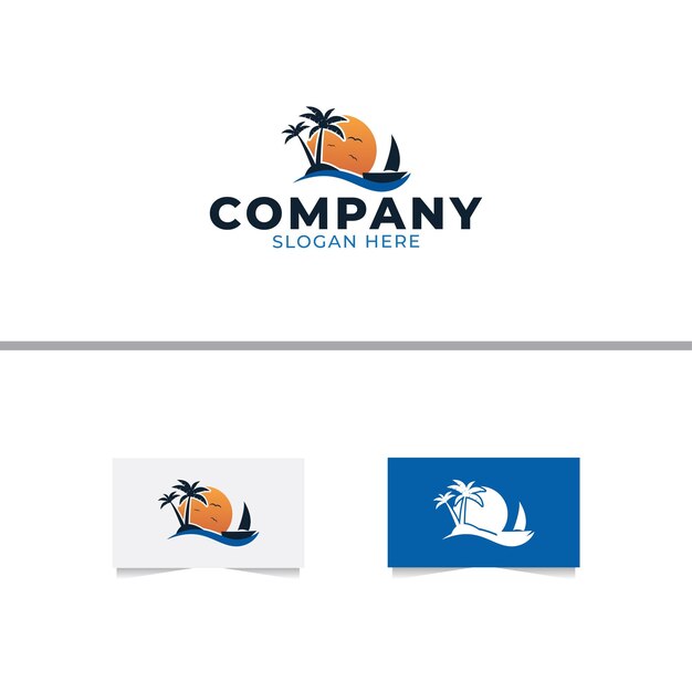 Plantilla de vector de diseño de logotipo de tierra de barco
