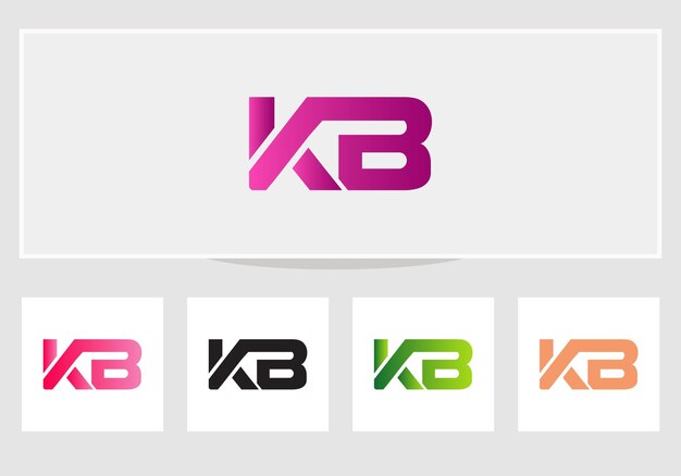 Plantilla de vector de diseño de logotipo de tipo de letra KB Diseño de logotipo de carta KB abstracto