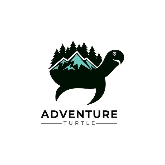 plantilla de vector de diseño de logotipo de tortuga de montaña