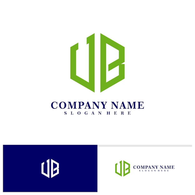 Plantilla de vector de diseño de logotipo UB inicial Conceptos creativos de diseño de logotipo UB