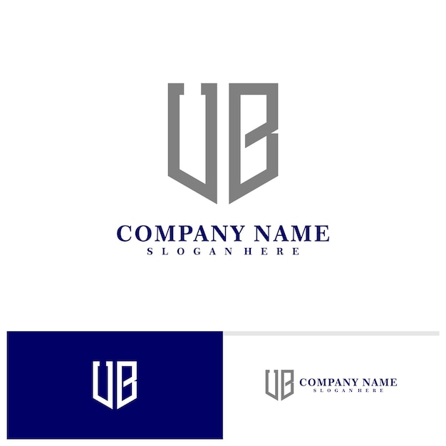 Plantilla de vector de diseño de logotipo ub inicial conceptos creativos de diseño de logotipo ub