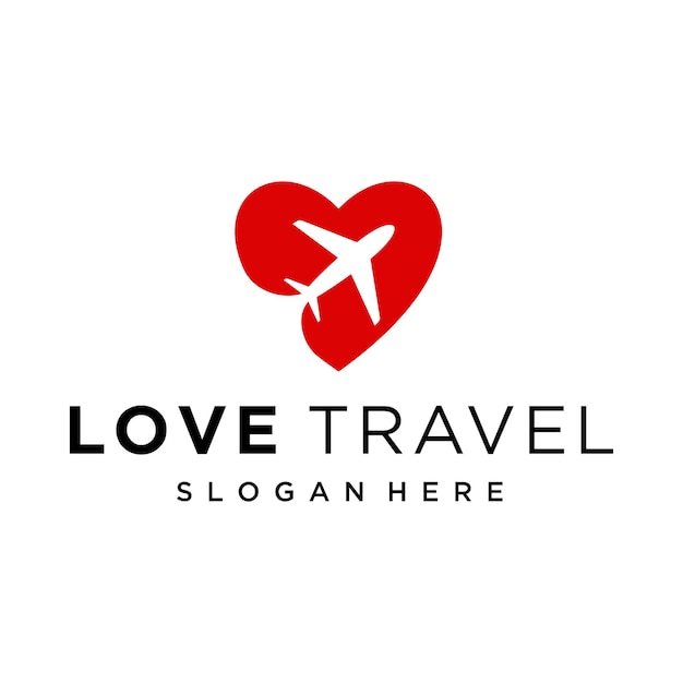 plantilla de vector de diseño de logotipo de viaje de amor