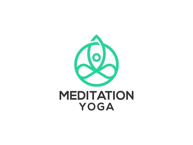 Vector plantilla de vector de diseño de logotipo de yoga de meditación