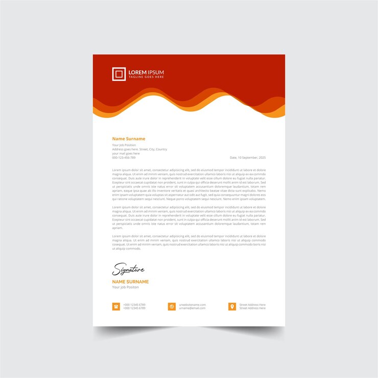 Plantilla de Vector de diseño de membrete creativo profesional para su negocio