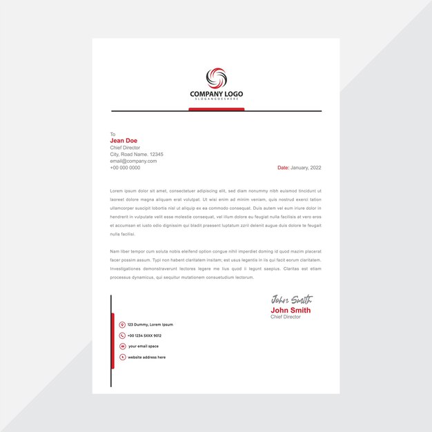 Plantilla de vector de diseño de membrete