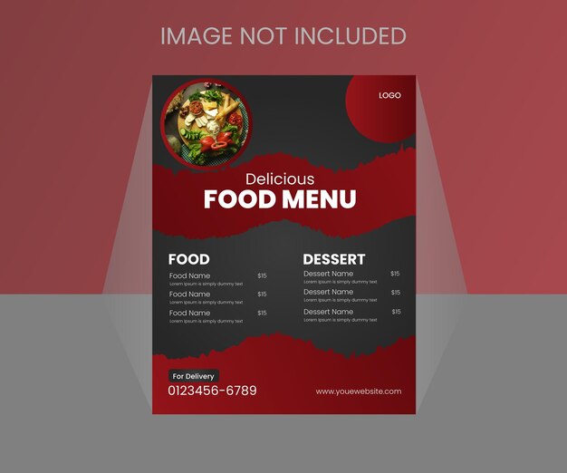 Plantilla de vector de diseño de menú de comida para restaurante