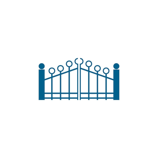 Plantilla de vector de diseño plano de logotipo de icono de puerta