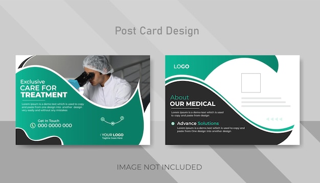 Plantilla de vector de diseño de postal de atención médica corporativa moderna