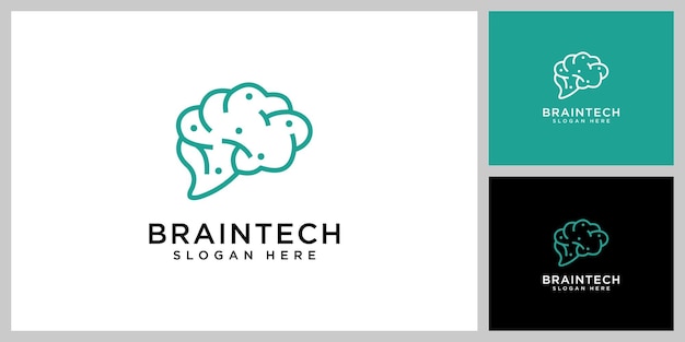 Plantilla de vector de diseño de silueta de logotipo de cerebro Concepto de idea de pensamiento Lluvia de ideas sobre el poder del cerebro pensante Icono de logotipo de logotipo