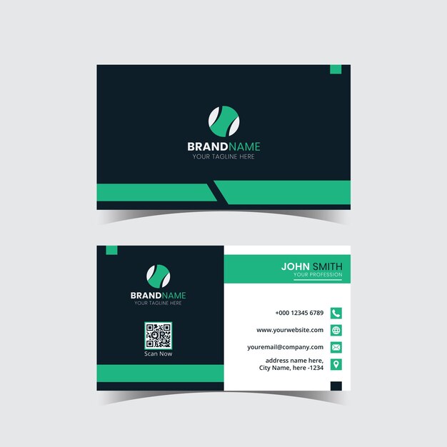 plantilla de vector de diseño de tarjeta de visita moderna y simple