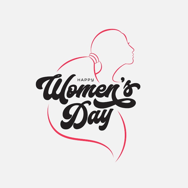 Plantilla de vector de diseño de tipografía de texto de feliz día de la mujer