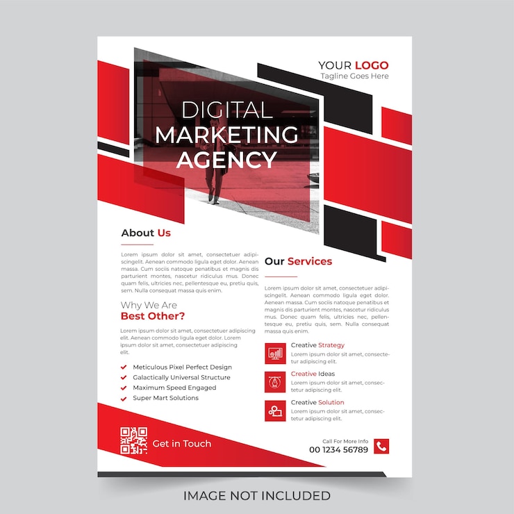 Plantilla de vector de diseño de volante de negocios de marketing corporativo profesional editable