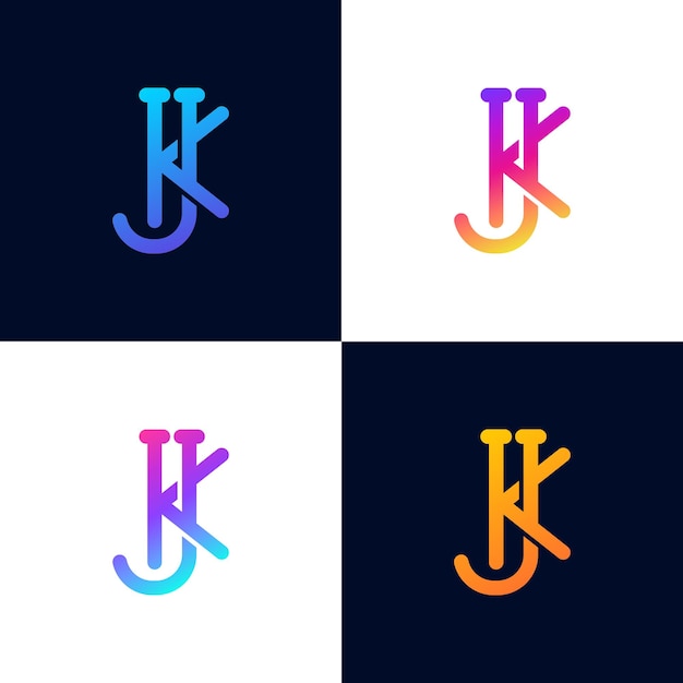 Vector plantilla de vector de elemento de diseño de logotipo de letra kj