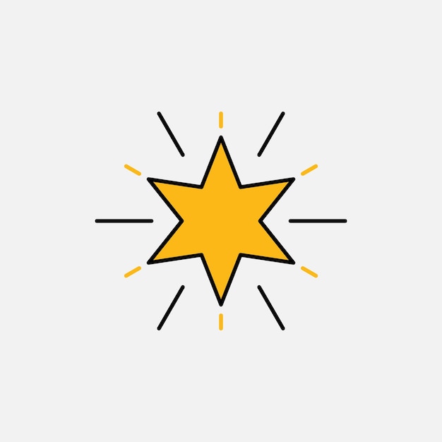 plantilla de vector de estrella amarilla