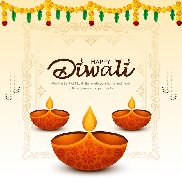 Plantilla de vector feliz Diwali