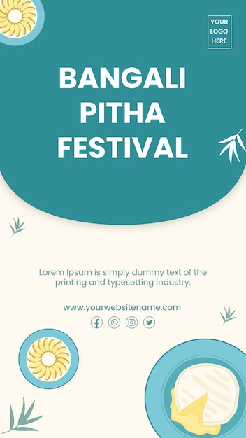 plantilla de vector de festival pitha para redes sociales