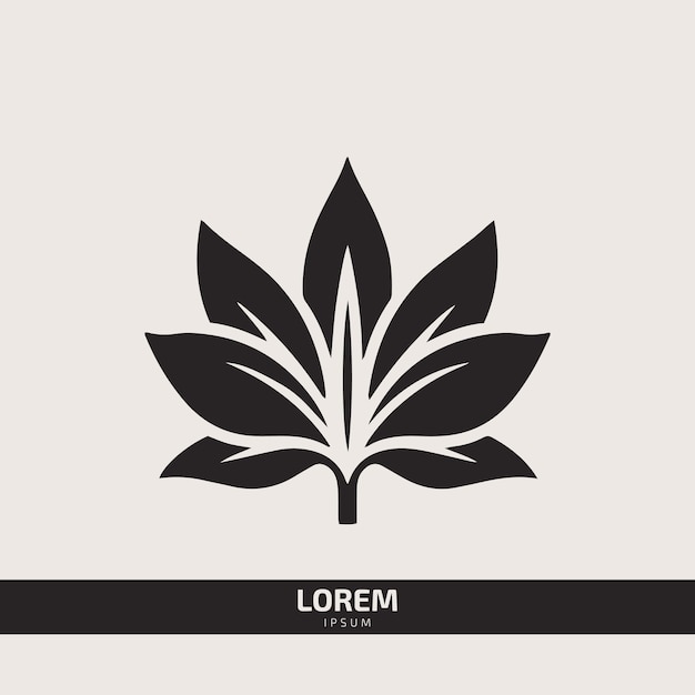 Plantilla de vector floral de logotipo de flor y hoja hermosa