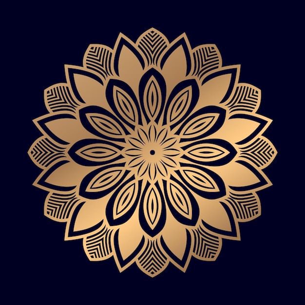 Plantilla de vector de fondo de ilustraciones de diseño de mandala ornamental de patrón de flor étnica de lujo